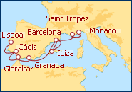 Ver o roteiro do Cruzeiro De Lisboa a Monaco