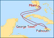 Ver o roteiro do Cruzeiro Fl�rida, Jamaica e Ilhas Caim� 2012