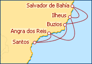 Ver o roteiro do Cruzeiro Brasil