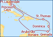 Ver o roteiro do Cruzeiro Sul do Caribe