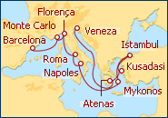 Ver o roteiro do Cruzeiro Gran Mediterraneo