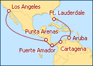 Ver o roteiro do Cruzeiro Ft. Lauderdale a los Angeles-Canal de Panam�