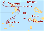 Ver o roteiro do Cruzeiro Hawaii - Tahiti: Papeete a Honolulu 2013