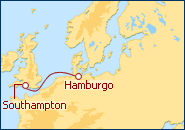 Ver o roteiro do Cruzeiro Mini cruzeiro de Hamburgo a Southampton