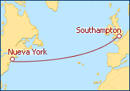Ver o roteiro do Cruzeiro Transatl�ntico de Nova Iorque a Southampton