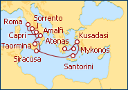 Ver o roteiro do Cruzeiro Italia, Grecia y Turquia 
