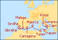 Ver o roteiro do Cruzeiro De Roma a Sevilla