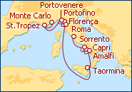 Ver o roteiro do Cruzeiro Monaco, Francia y Italia