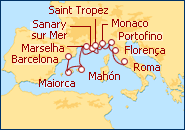 Ver o roteiro do Cruzeiro De Roma a Barcelona