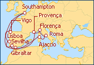 Ver o roteiro do Cruzeiro Mediterr�neo Italiano 