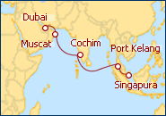 Ver o roteiro do Cruzeiro Oriente M�dio e �sia desde Dubai 2012