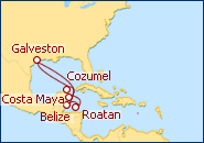 Ver o roteiro do Cruzeiro Caribe Oeste - Desde Galveston 2012/2013