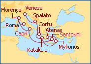 Ver o roteiro do Cruzeiro Mediterr�neo e Ilhas Gregas - De Roma a Veneza 2012