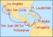 Ver o roteiro do Cruzeiro C. de Panam� - De Fort Lauderdale a L. �ngeles 