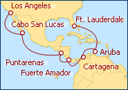 Ver o roteiro do Cruzeiro Canal do Panam� - De Los �ngeles � Fort Lauderdale  2013