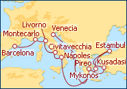Ver o roteiro do Cruzeiro Gran Mediterr�neo 2012