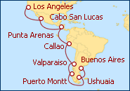 Ver o roteiro do Cruzeiro Grande Aventura de Buenos Aires � Los �ngeles 2013