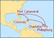 Ver o roteiro do Cruzeiro Fl�rida e Bahamas