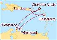 Ver o roteiro do Cruzeiro Sul do Caribe