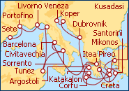 Ver o roteiro do Cruzeiro Gran Aventura desde Barcelona a Venecia