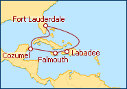 Ver o roteiro do Cruzeiro desde Fort Lauderdale