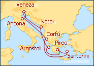 Ver o roteiro do Cruzeiro It�lia, Gr�cia, Montenegro