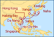 Ver o roteiro do Cruzeiro China, Jap�n, Taiwan, Vietname, Singapura, Mal�sia