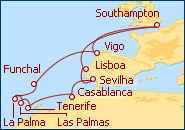 Ver o roteiro do Cruzeiro Ilhas Can�rias desde Southampton