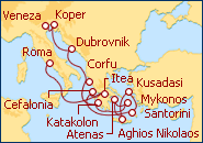Ver o roteiro do Cruzeiro Grand Aventura de Veneza a Roma
