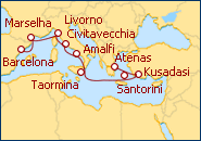 Ver o roteiro do Cruzeiro Grande Mediterr�neo