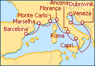 Ver o roteiro do Cruzeiro Grande Mediterr�neo