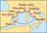 Ver o roteiro do Cruzeiro Mediterr�neo Cl�ssico