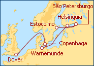 Ver o roteiro do Cruzeiro de Estocolmo a Dover