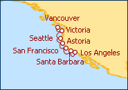 Ver o roteiro do Cruzeiro De Vancouver a Los Angeles