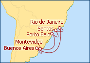 Ver o roteiro do Cruzeiro Brasil