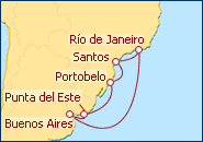 Ver o roteiro do Cruzeiro Prata
