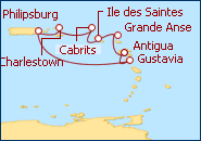 Ver o roteiro do Cruzeiro Ilhas Leeward: ida e volta desde St. Maarten