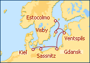 Ver o roteiro do Cruzeiro Norte da Europa Kiel - Estocolmo