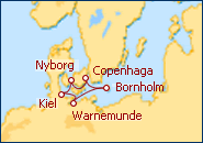Ver o roteiro do Cruzeiro Norte da Europa Warnem�nde - Kiel