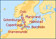 Ver o roteiro do Cruzeiro Norte da Europa Warnem�nde - Oslo
