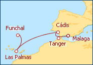 Ver o roteiro do Cruzeiro Transatl�ntico de M�laga a Las Palmas - Gran Canarias