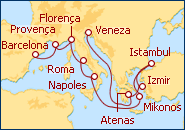 Ver o roteiro do Cruzeiro Grande Mediterr�neo I