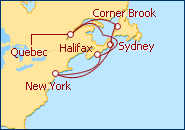 Ver o roteiro do Cruzeiro Canad� e Quebec 