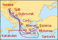 Ver o roteiro do Cruzeiro Veneza, Gr�cia, Cro�cia e Turquia