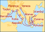 Ver o roteiro do Cruzeiro Grande Mediterr�neo II