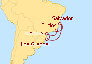 Ver o roteiro do Cruzeiro MSC FANTASIA - Santos, B�zios, Salvador, Ilha Grande, Santos
