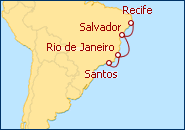 Ver o roteiro do Cruzeiro Rumo ao Sudeste