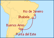 Ver o roteiro do Cruzeiro da Rio a Buenos Aires