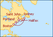 Ver o roteiro do Cruzeiro Boston e Massachusetts  