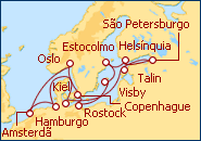 Ver o roteiro do Cruzeiro Canal de Kiel y Tesoros del B�ltico